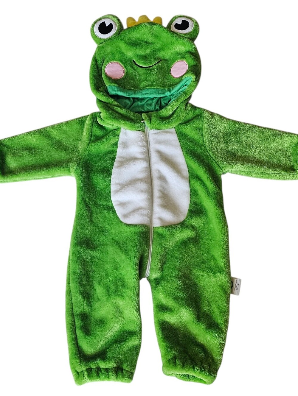 Baby Plush Prince Charming Frog Zip Up Costume Size 24M 2T Green Fleece Hood